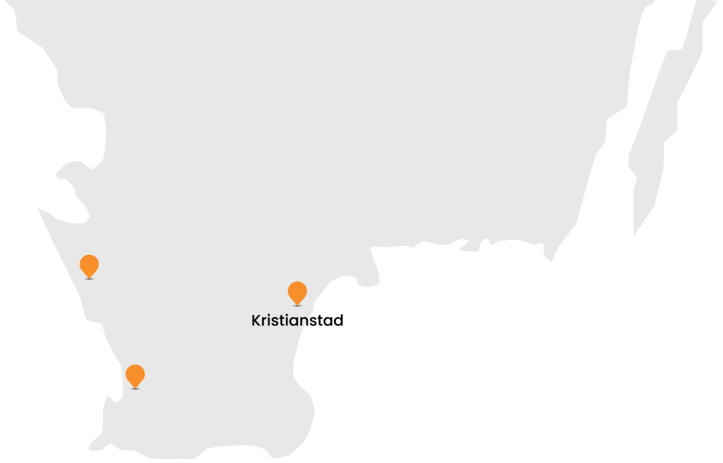 Sverigekarta Kristianstad klippt