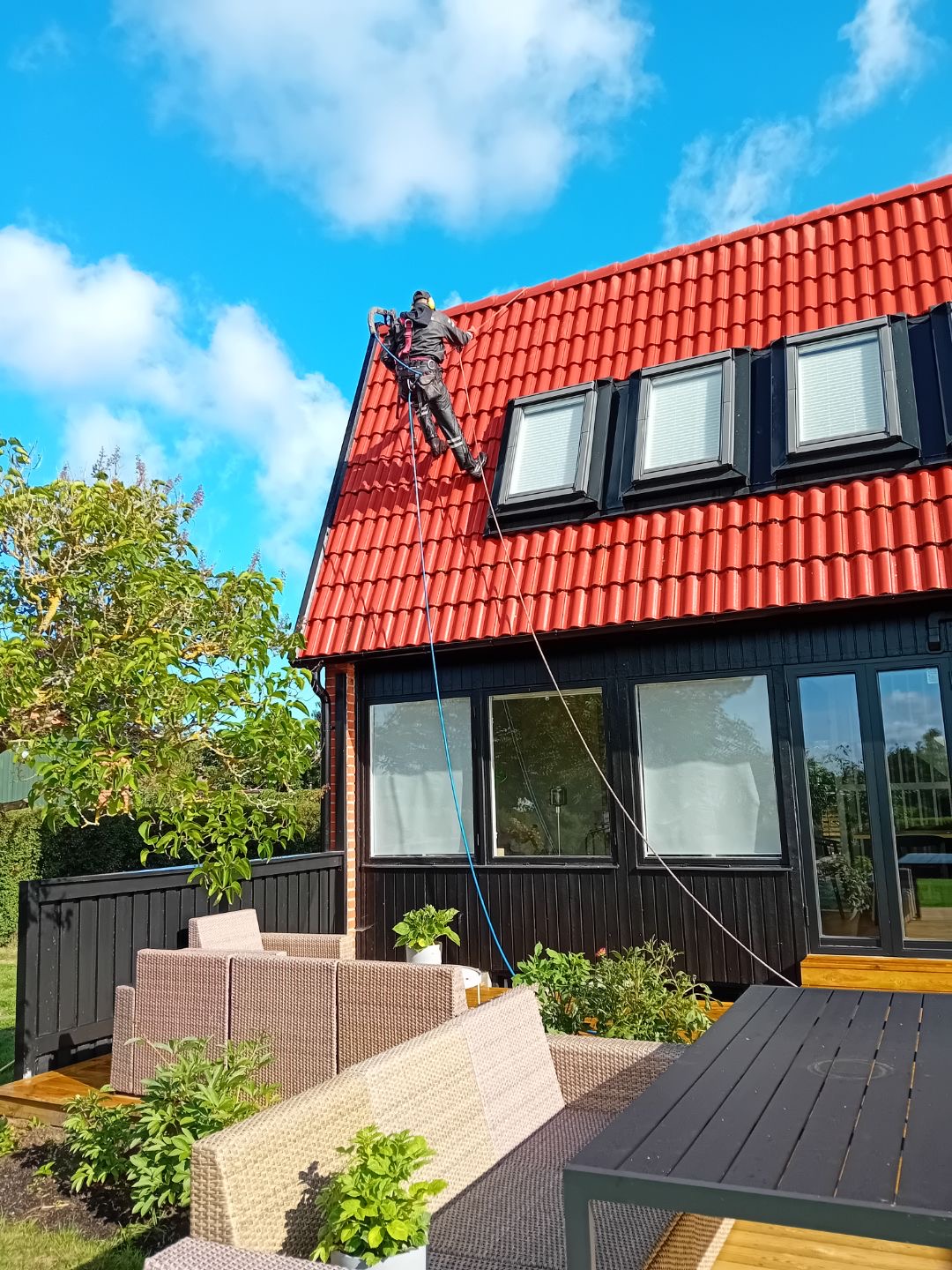 Rent tak efter genomförd taktvätt
